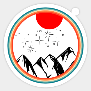 Rainbow retro Mountain Sticker